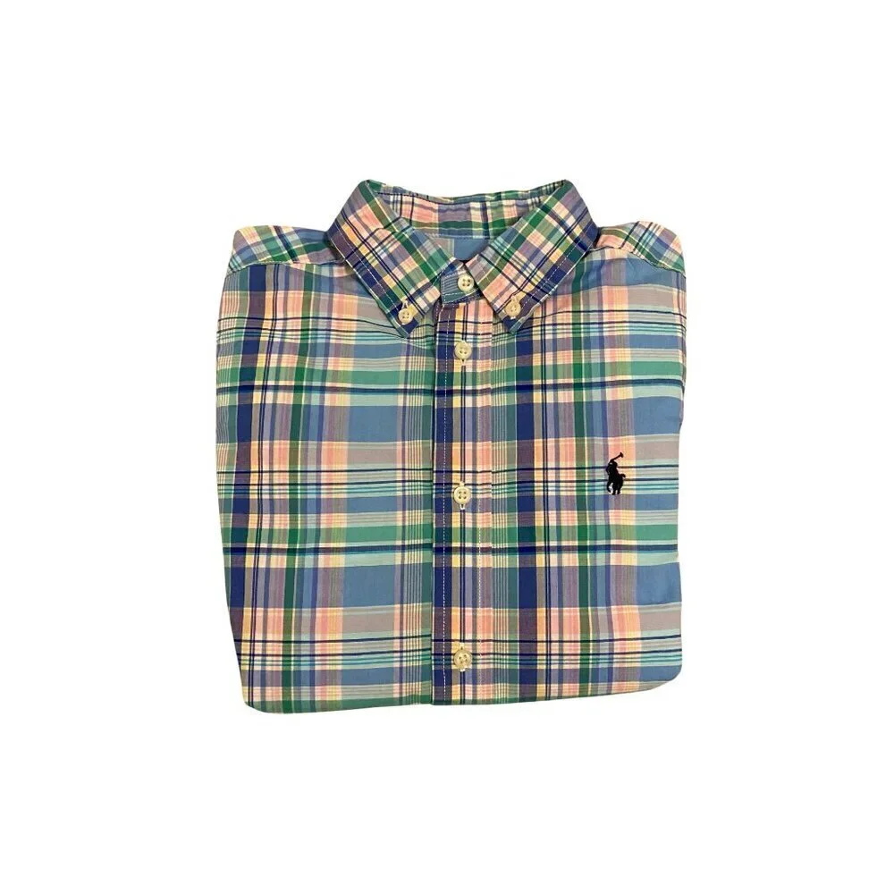 Ralph Lauren Boy's Pastel Plaid Shirt - Size 7 - Like New!